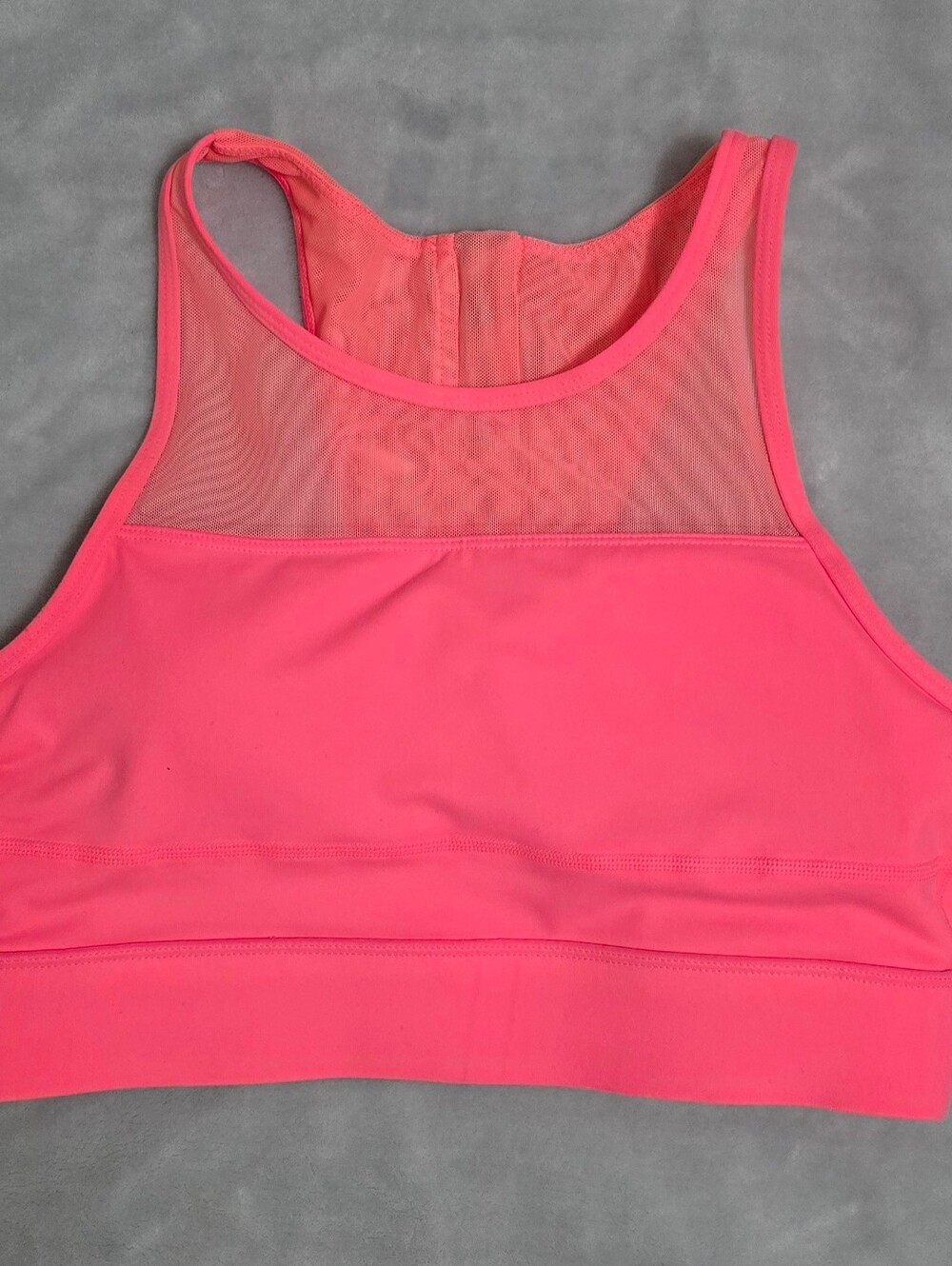 Pink Mesh-Back Sports Bralette